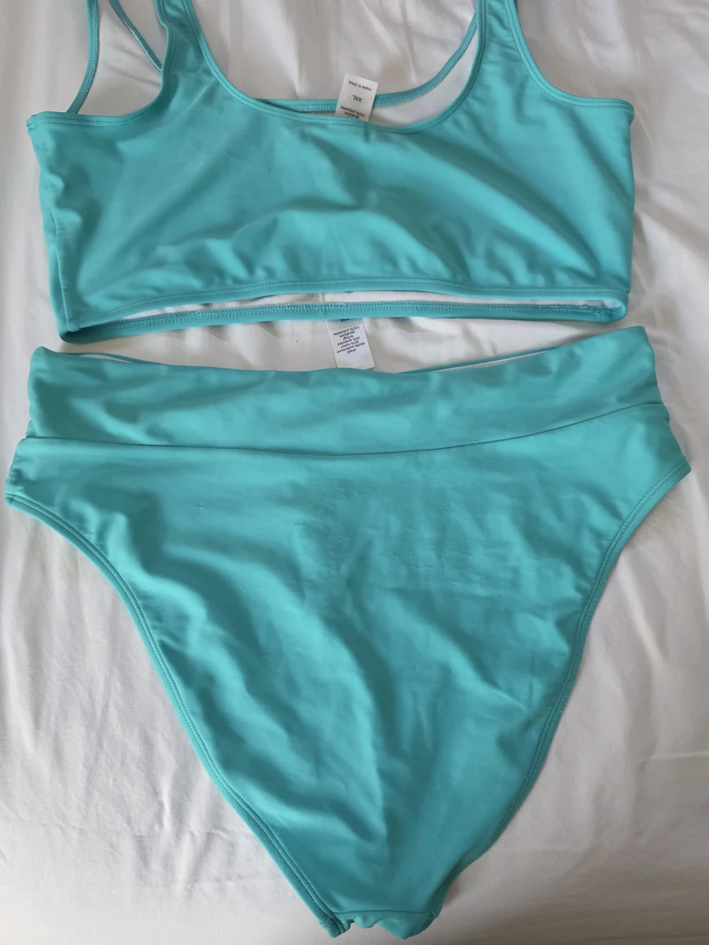 Maurices Turquoise two-piece bikini set XXL Sports-bra style crop top